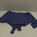 REORIA Long Sleeve Bodysuits for Women Square V Neck Going Out Top Double Lined Thong Body Suit Sexy Slimming Shirt 2025 Fall (Medium, Dark Denim)