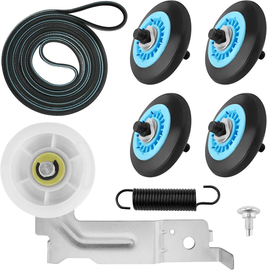 UpgradedDryer Roller Repair Kit Fit for Samsung Dryer Parts DV45H7000EW/A2 DV42H5000EW/A3 DVE50R5400V/A3 DV40J3000EW/A2 DVE50M7450W/A3 DV48H7400EW/A2 DV42H5200EP/A3 DV42H5200EW/A3 DVE50R5200W/A3