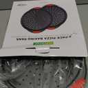 NutriChef 2-Piece 13-Inch Nonstick Pizza Tray, Round Carbon Steel Non-Stick Pizza Pan with Perforated Holes, Premium Bakeware Pizza Screen with Silicone Grip Handles, Dishwasher Safe, NCBPIZX2