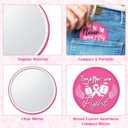 Y1tvei Breast Cancer Awareness Mirrors - 36Pcs Pink Ribbon Motivational Encourage Gift for Christian, Survivor Portable Mini Mirror Inspirational Thanksgiving Birthday Gifts for Christmas Party Favors