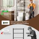 4-Tier Over-the-Toilet Storage Rack with One-Piece Wooden Shelves & Open Net Basket, Bathroom Organizer with Adjustable Feet & Anti-Tip Kit, Space-Saving Toilet Shelf, Brown, 24.4" x 9.4" x 69.3"