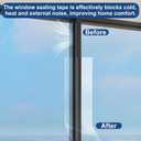2 x Krijuess 2 Rolls Window Seal Strip, 2 Inch x 33 FT Air Conditioner Window Seal Residue, Clear and Waterproof Weather Stripping Tape for Doors Windows and Shower Glass Gaps Bathroom