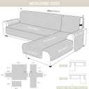 TAOCOCO Waterproof Sectional Couch Covers L Shaped Sofa Covers Chaise Lounge Cover 3pcs Reversible Sofa Covers for Sectional Sofa Pet Kids Furniture Protector with Elastic Straps(X-Large, Off White)