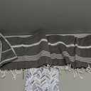 BAY LAUREL Turkish Beach Towel with Travel Bag 39 x 71 Quick Dry Sand Free Lightweight Large Oversized Towels Light (Black With Blue Floral Bag)