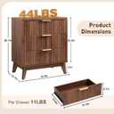 LYNCOHOME Fluted Nightstand with 3 Drawers, Modern Wood Chest of Bedside Table with Curved Profile, Fluted Dresser Organizer for Bedroom,Walnut