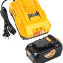 Genuine Capacity 20V Max Replacement for Dewalt Battery 6.0Ah and DCB112 Charger - OEM Equivalent Capacity, Compatible with 12-20V Battery and All 20V Dewalt Cordless Tools (Yellow)