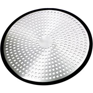 E1030 Shower Drain Hair Catcher Strainer Stall Drain Protector - Stainless Steel & Silicone Bathtub Cover Brushed Nickle