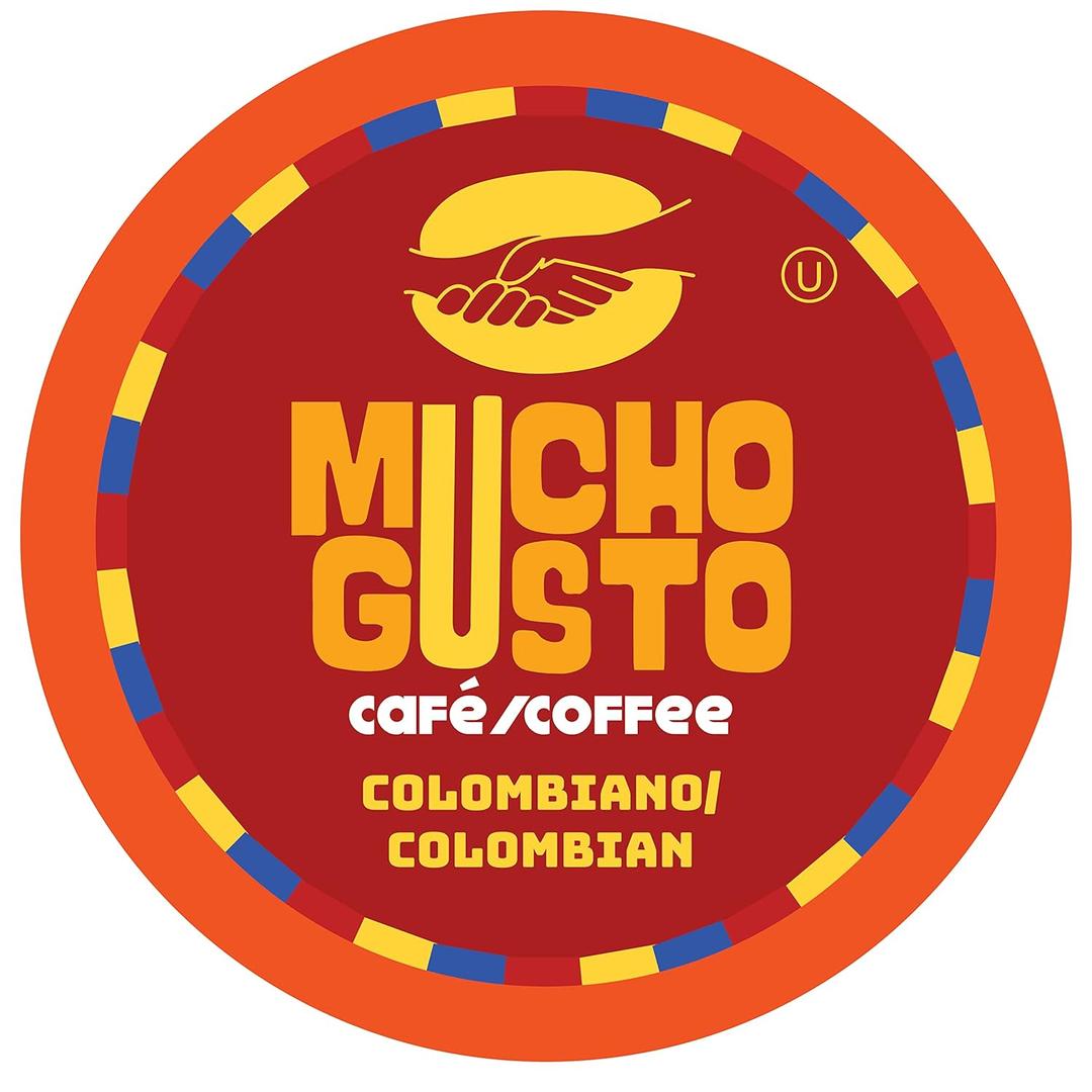 Mucho Gusto Colombian Medium Coffee Pods, Compatible with K Cup Brewers Including 2.0, 40 Count (Pack of 1), Exp Date: 08/30/25