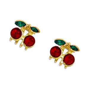 2-6 Pcs Cute Cherry Hair Clips & Claw Clips, Rhinestone Alloy Hair Clips Fashion Sweet Barrettes Accessories Gift for Women Girls (Red Cherry-2PCS)