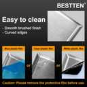 BESTTEN 10 Pack Midsize Decor Receptacle Metal Wall Plate with Protective Film, Decorator Stainless Steel Midway Outlet Cover, Corrosion Resistant, Brushed Finish, Silver