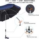 2 x Blissun 2 Pack Chair Umbrella with Clamp, Adjustable Umbrellas for Chair, UPF50+ Sun Shade Umbrella for Beach Chair, Wheelchair, Camping Chair, Patio Chair, Golf Carts, Navy Blue