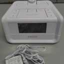 HoMedics Dual Alarm Digital FM Clock Radio Time Projection, 8 Relaxing Nature Sounds, LED Display, Multi-Alarm Snooze, Sleep Timer, Nightlight, Ceiling Clock SoundSpa, White