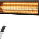 EAST OAK Electric Patio Heater | 1500W Wall Mounted Infrared Heater for Outdoor, Garage, Backyard, Restaurant | 24H Timer, IP65 Waterproof | 3 Heat Levels & Overheating Protection | Black