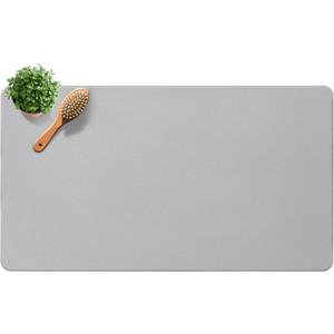 Large Diatomite Stone Bath Mat, Premium Non-Slip Natural Diatomaceous Earth Bathtub Quick Drying Mats for Bathroom Floor (30" x 17" Light Gray)