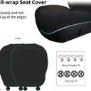 2 Pcs Nappa Leather Front Seat Covers for Tesla Model Y/3 Highland/Juniper 2025 2026 Interior Accessories, Breathable All-Season Non-Slip Full Cover Bottom Seat Protectors Cushion, Black