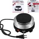 Artilife 500W Mini Electric Hot Plate - Moka Pot Special, 110V Compact RV Camping Stove, 4" Cast Iron Burner for Coffee, Low Wattage Portable