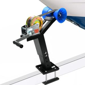 Up & Down Adjustable Boat Trailer Winch Post with 1200lb Towing Winch, Boat Winch Mount for 3" to 4" W x 4" H Trailer Tongue, Boat Winch Stand for Speedboats & Motorboats