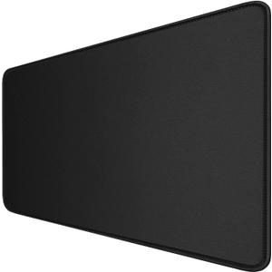 Gaming Mouse Pad, Large Desk Mouse Pad with Stitched Edges,(35.4X15.7In) Durable Non-Slip Natural Rubber Base, Waterproof Computer Keyboard Pad Mat for Esports Pros/Gamer/Desktop/Office/Home, Black