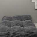 MAXYOYO Accent Chair with Ottoman Adjustable Backrest, Tufted Living Room Chair Upholstered Lounge Chair with Footrest Set, Modern Chair Cozy Reclining Chair for Reading Room, Dark Grey (Large)