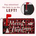 Christmas Mailbox Covers Buffalo Plaid Santa Letter Box Cove Magnetic Waterproof Mail Wraps for Outdoor Yard Garden Oversized Winter Mailbox Decor-25.5"x21"