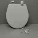 Bemis 790TDGSL 000 Commercial Heavy Duty Front Plastic Toilet Seat with Cover Will Slow Close, Never Loosen & Reduce Call-Backs, Round, White