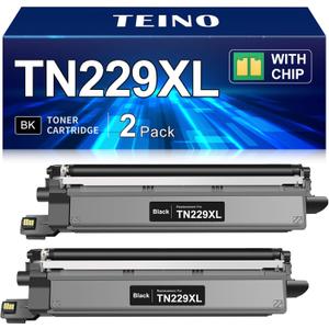 TEINO Compatible TN229XL Black Toner Cartridges Replacement for Brother TN229XL TN229 TN229XLBK TN 229 TN 229XL Toner for MFC-L3720CDW MFC-L3780CDW HL-L3220CDW HL-L3280CDW HL-L3300CDW Printer (2 Pack)