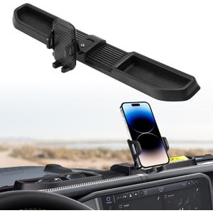 Phone Mount Compatible with 2024 2025 Jeep Wrangler JL/JLU&Gladiator JT Multi-Mount Phone Holder Dash Tray Storage Box for Wrangler Accessories (Not for 4xe)