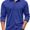 COOFANDY Mens Casual Button Down Shirt Long Sleeve Wrinkle Free Shirts Stretch Dress Shirt XL