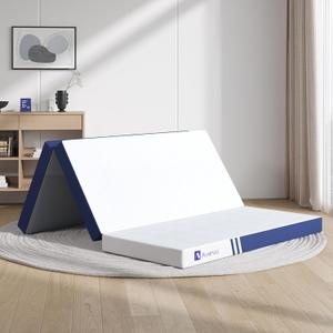 Avenco Foldable Mattress Topper Full, Folding Mattress 4 Inch Memory Foam, Trifold Mattress Portable with Removable Cover & Detachable for Guest Room/Caravan/Camping, Full Size 75"x54"x4"