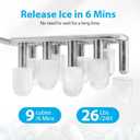 Aeitto Ice Makers Countertop, 9 Ice Cubes Release in 6 Mins, 26Lbs/24H, 2 Sizes of Bullet Ice Machine,Self-Cleaning Portable Ice Maker with Ice Scoop and Basket for Home Kitchen Office Bar RV, Black