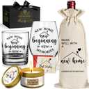 House Warming Gifts New Home 2026 - New Home Wine Glass Housewarming Gifts for New House - Unique Housewarming Presents for Women, Couple, Friends, Homeowner, Coworkers, Relative, Neighbors, 15 Ounces