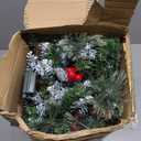 HMASYO 2 Pack Pre-Lit Artificial Christmas Tree Urn Filler, Lighted Christmas Flocked Pine Trees Planter Filler with 50 LED Lights, Weatherproof Sparkle for Entryways, Patios Outdoor Christmas Decor