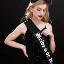 JeVenis Gothic Rose Flower Headband for Bride or Die Bachelorette Party Decoration Supplies (Black)