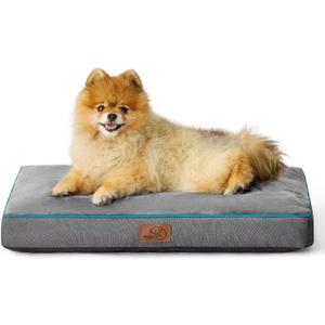 Bedsure Washable Dog Bed for Small Dogs - 2.5 Inch Thicken Up to 30lbs Pet Mat Pillows with Removable Washable Cover, Grey