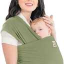 KeaBabies Baby Wrap Carrier - All in 1 Original Baby Carrier Newborn to Toddler Sling, Easy to Wear, Hands Free Bonding, Lightweight, Breathable Infant Wraps (Dusty Olive)