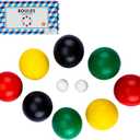 70mm Bocce Ball Set with 8 Bocce Balls, 2 Pallinos for Kids Outdoor Lawn, Backyard & Beach Games - Family-Friendly Wooden Bocce Ball Game Set for Kids, Teens, Beginners (2-8 Players)