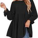 Long Sleeve Tops for Women Swiss Oversized Tshirts Trendy Peplum Tunics or Tops Dressy Maternity Shirts L