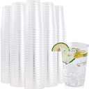 FOCUSLINE 200 Pack 12 oz Clear Plastic Cups, Disposable Cups Reusable Plastic Tumblers, Heavy-duty 12 Ounce Clear Cups Tumblers for Party, Thanksgiving, Halloween, Christmas