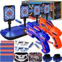 POKONBOY Digital Shooting Target Set, Kids Shooting Games Toys with 2 Foam Dart Toy Guns Birthday for 6-12 Kids