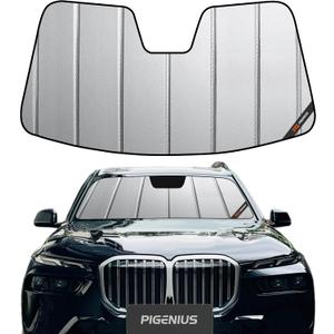 Pigenius Windshield Sun Shade for BMW X7 (G07) 2023-2026 Alpina XB7,Fits xDrive40i M60i & Alpina XB7, Premium Grey Leather Finish