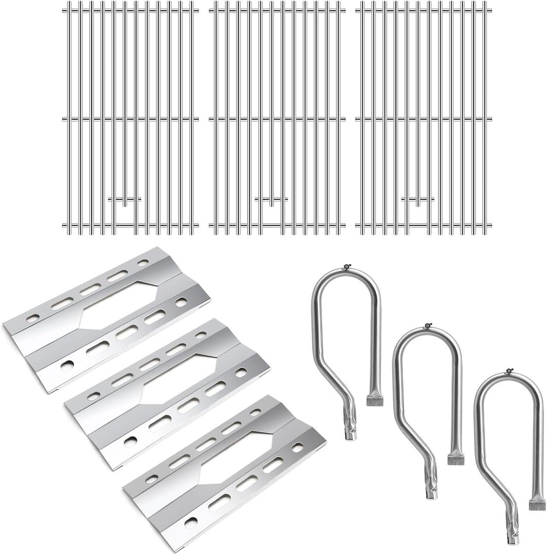 Grill Replacement Parts for Kirkland 720-0011 720-0108, Grill Grates & Grill Burners & Heat Plates for Costco Kirkland Signature 720-0011-LP BBQ Gas Grill