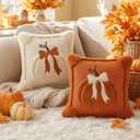 JASCLS Fall Pumpkins Decorative Pillow Covers 18"x18" Set of 2, Decor for Autumn Thanksgiving Halloween Home Decorations (2, Big Pumpkin Orange, 18 * 18)