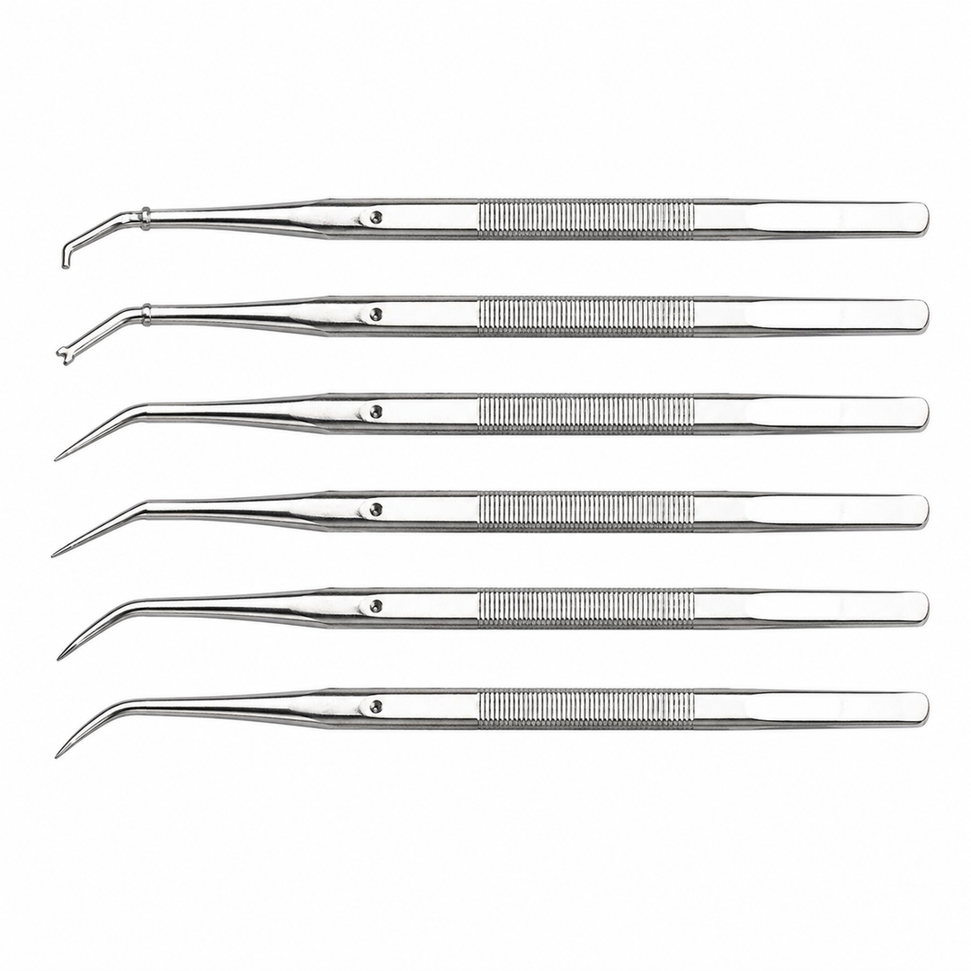 6PCS Stainless Steel Tweezers Set, Precision Tweezer Tools for Professional and Home Use
