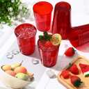 Minatee 100 Count Plastic Cups Disposable Fancy Cups Heavy Duty Wine Cocktail Glasses for Mother's Day, Wedding, Graduation, and Birthday Party Plastic Drinking Tumblers(Red,10 oz)