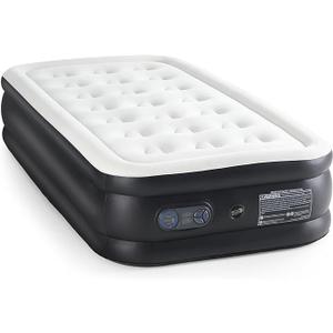 16" Queen Air Mattress Coil Beam Support Plush Velvety Top Hold Up To 660 Pounds