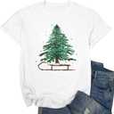 Merry Christmas Shirt for Men Christmas Tree Xmas Short Sleeve Top Mens (White, XXL)