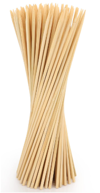 8" Bamboo Skewers (100PCS) for Grilling, BBQ, Shish Kabobs, Fruit, Appetizers, Chocolate Fountains, Cocktail Picks, Wooden Sticks, Crafting, Φ=4mm, Optional Sizes 6"/10"/12" 2 Pack