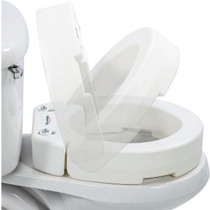 3.5" Hinged Elevated Toilet Seat Riser, Fits Standard Round Toilet
Flip-Up Easy to Clean, Tool-Free Under-Seat Attachment, Supports 300 lbs, Reduces Knee Strain for Seniors & Post-Hip Surgery