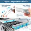 2 PCS Expandable Stainless Steel Stove Gap Covers (13.8"-27.5"), Kitchen Counter Filler Strip,Easy Retractable Length Cooktop Trim KitOven Gap FillerHeat Resistant Guard Between (Silver)