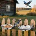 Crow Feeder Tree Mount, Stainless Steel Bird Feeder Tray Outdoor Wildlife Feeder Mount, Sturdy Corn Feeder for Crows and Squirrels Perfect for Hunting and Bird Watching (2 Packs)